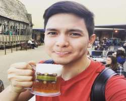 Alden Richards consuming alcohol